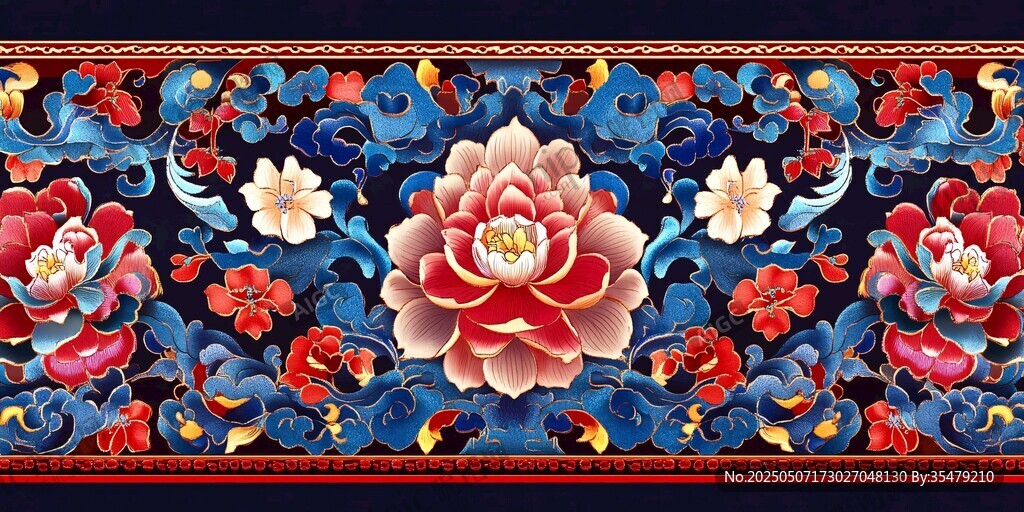 中式傳統(tǒng)花卉紋樣圖案