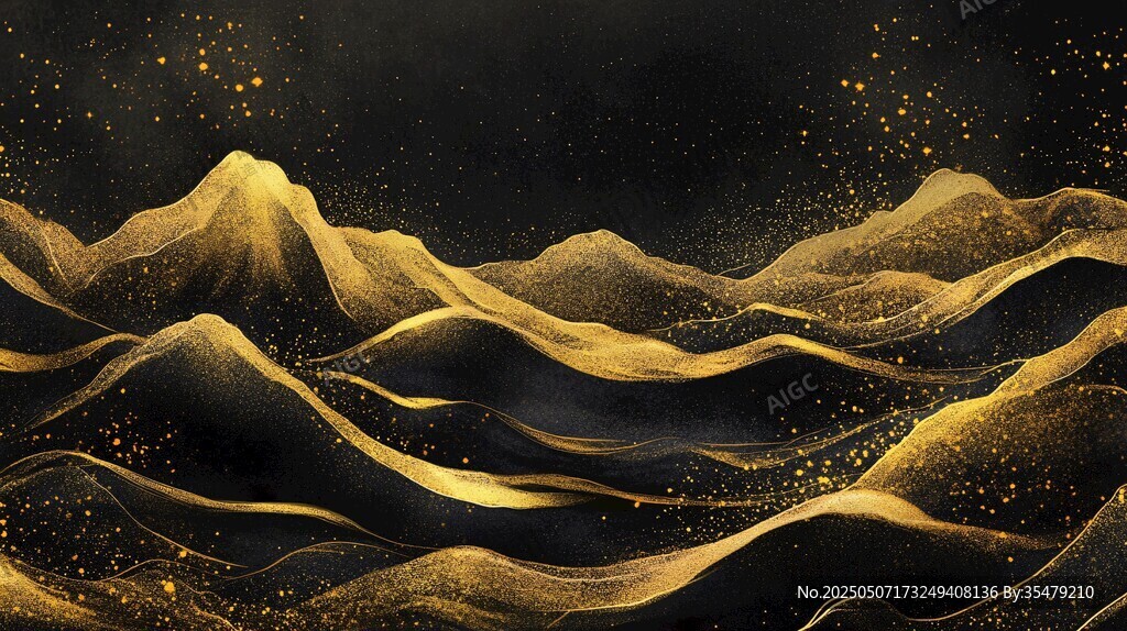 金色山巒星空夢(mèng)幻背景