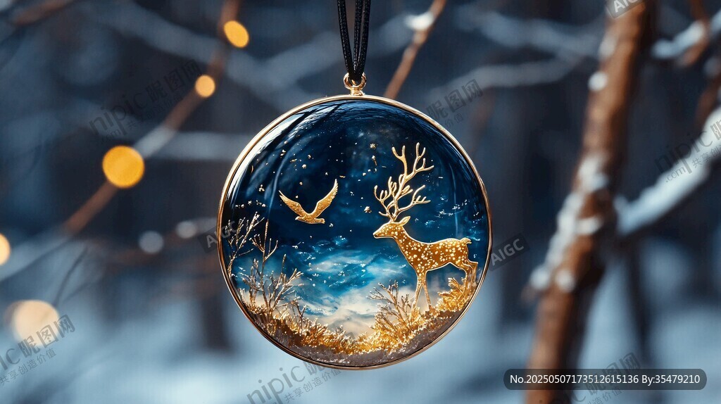 夢幻鹿景圣誕裝飾掛件
