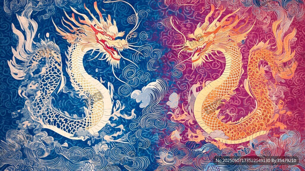 雙色祥龍圖