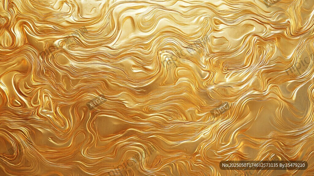 金色流體紋理背景圖