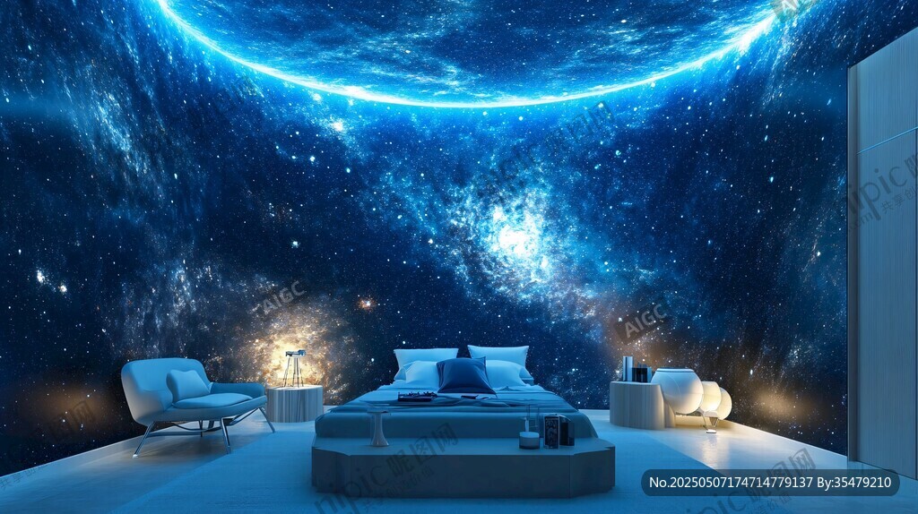 夢幻星空臥室 科技感十足