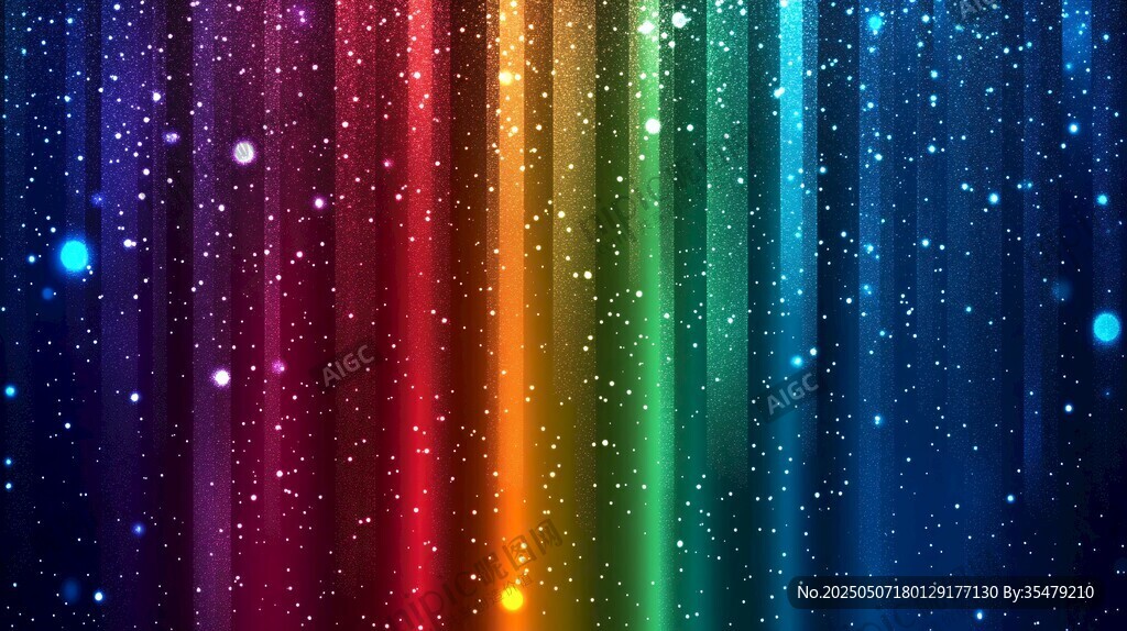 夢幻彩虹星空背景圖