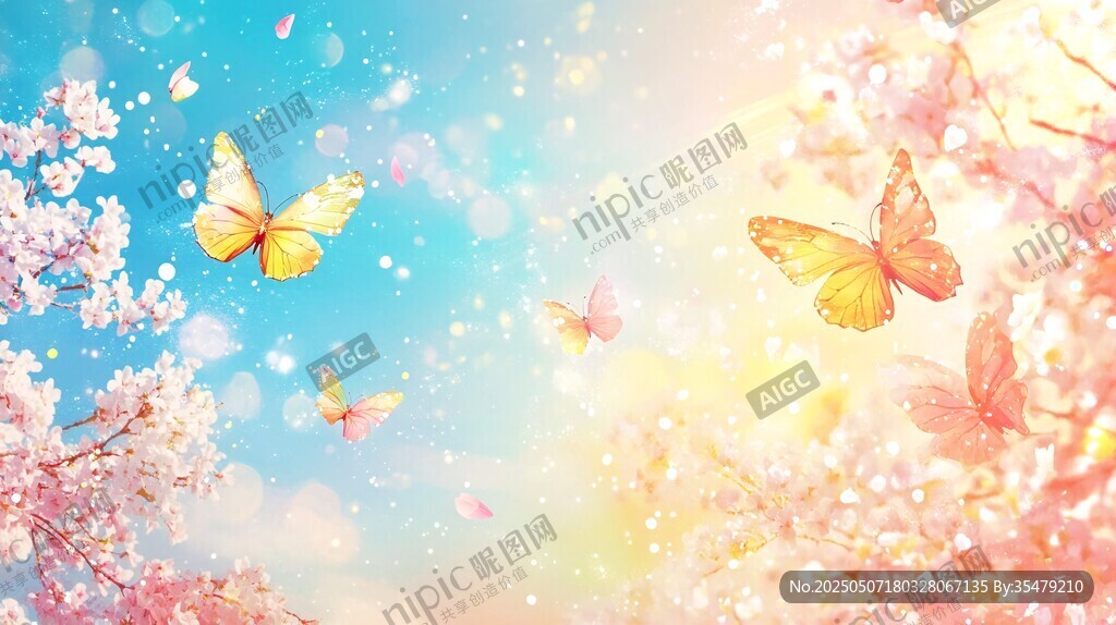 春日蝶舞繁花夢(mèng)幻美景