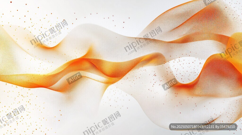 橙白飄逸動感抽象背景圖