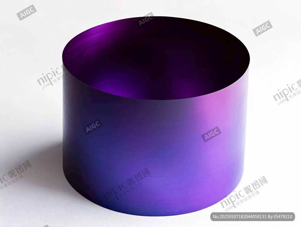 紫色漸變圓柱體模型