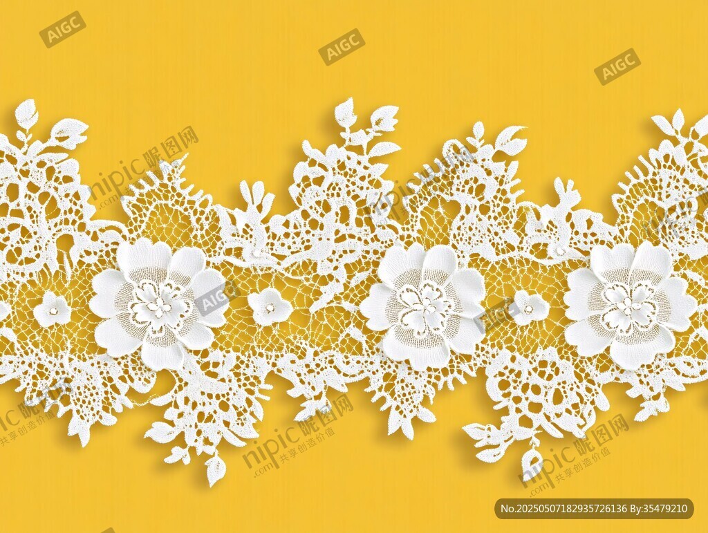 白色蕾絲花邊裝飾圖案