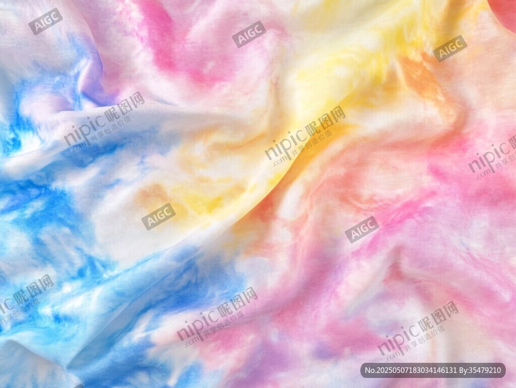 夢幻多彩褶皺布料紋理