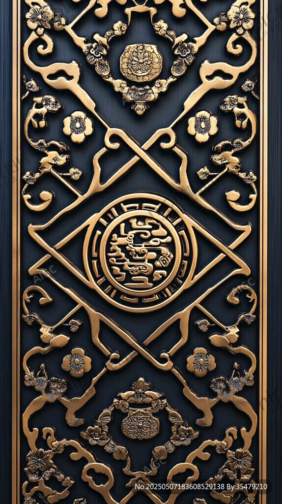中式古典金屬雕花裝飾圖案