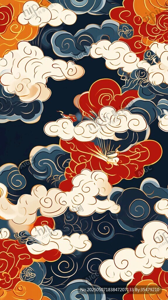 中式傳統(tǒng)祥云圖案紋理