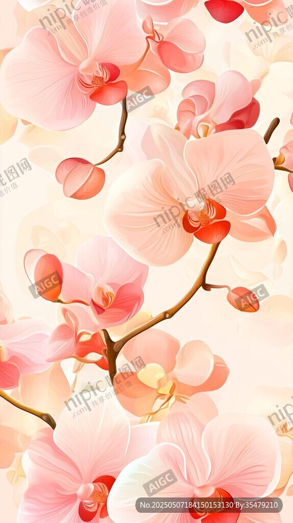 粉色蘭花花卉美麗圖案