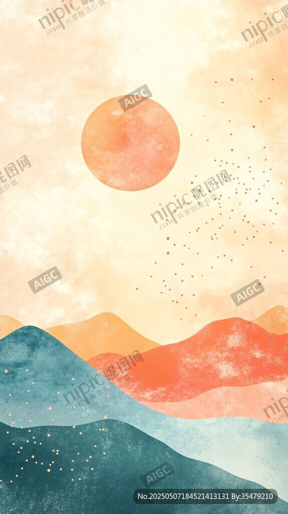 夢(mèng)幻山水間的落日美景