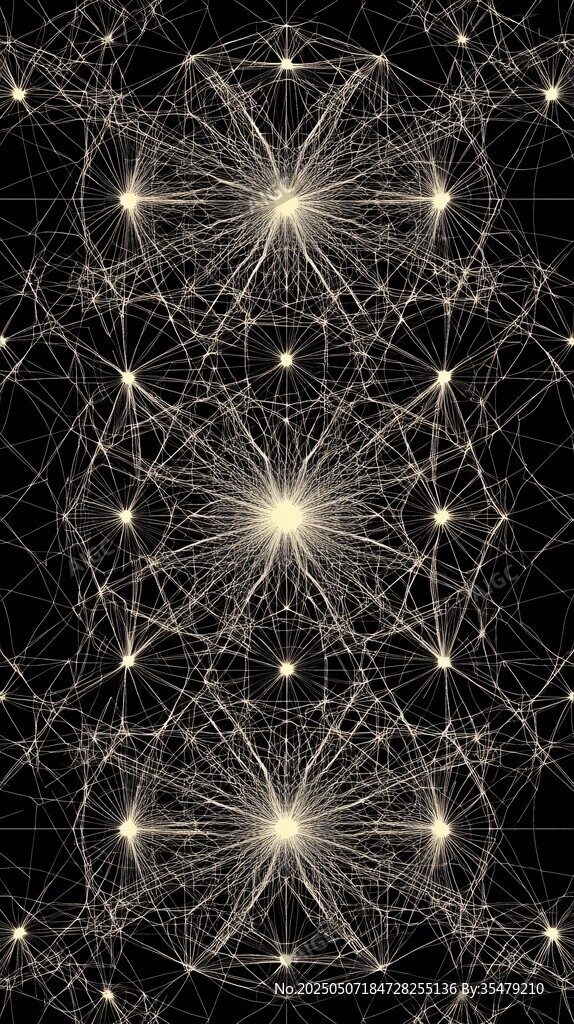 璀璨星光幾何線條抽象圖案