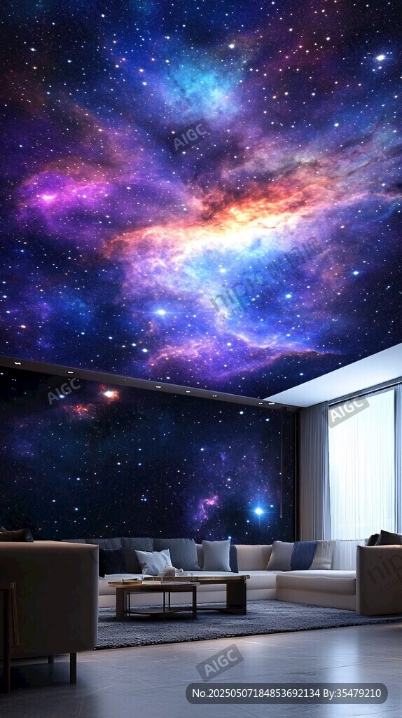 夢幻星空客廳墻面裝飾
