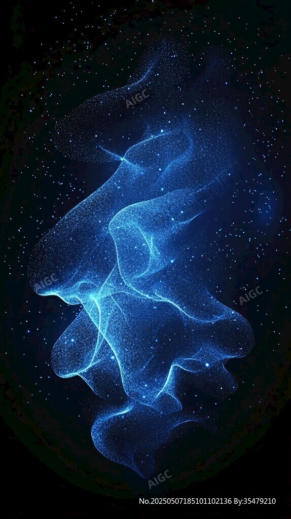 夢(mèng)幻藍(lán)色煙霧星空背景圖