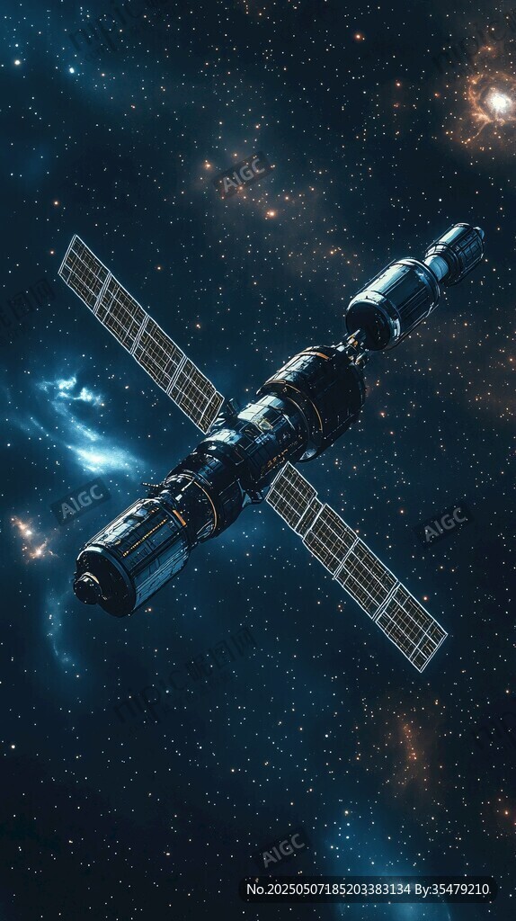 太空中的科幻風(fēng)格空間站