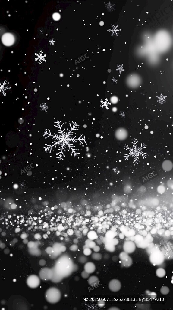 夢幻雪花飄落背景圖