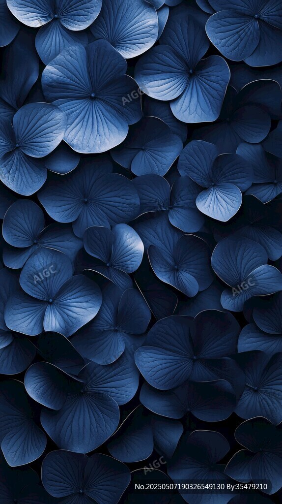 深藍(lán)色繡球花密集背景圖