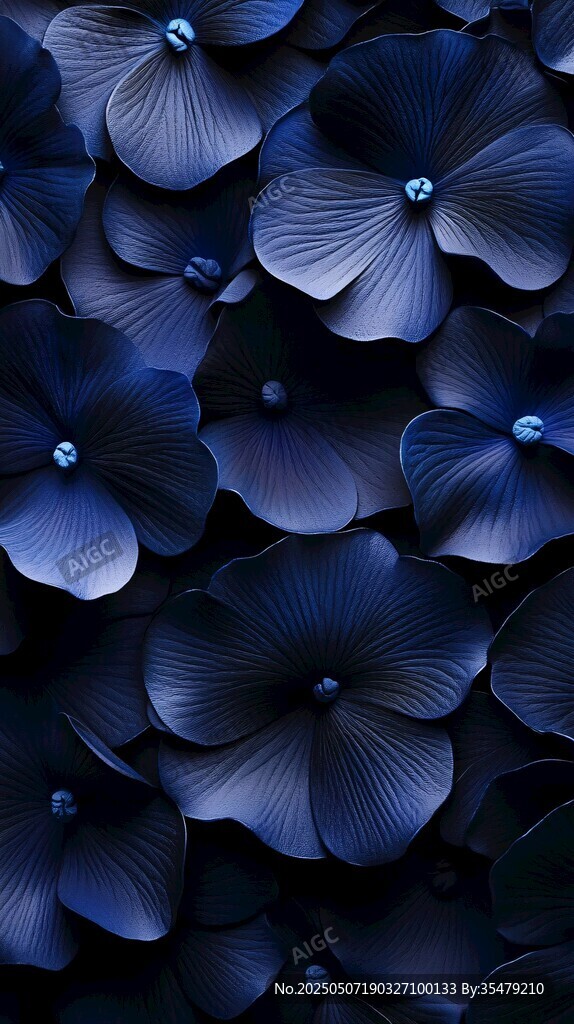 深藍(lán)花朵紋理背景圖案