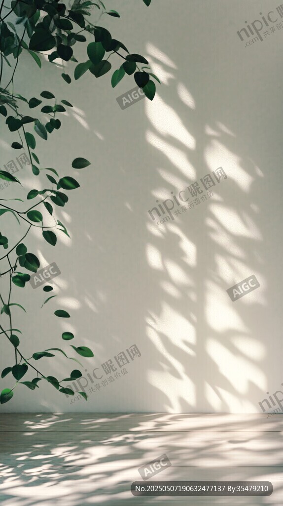 綠葉光影 靜謐室內自然景