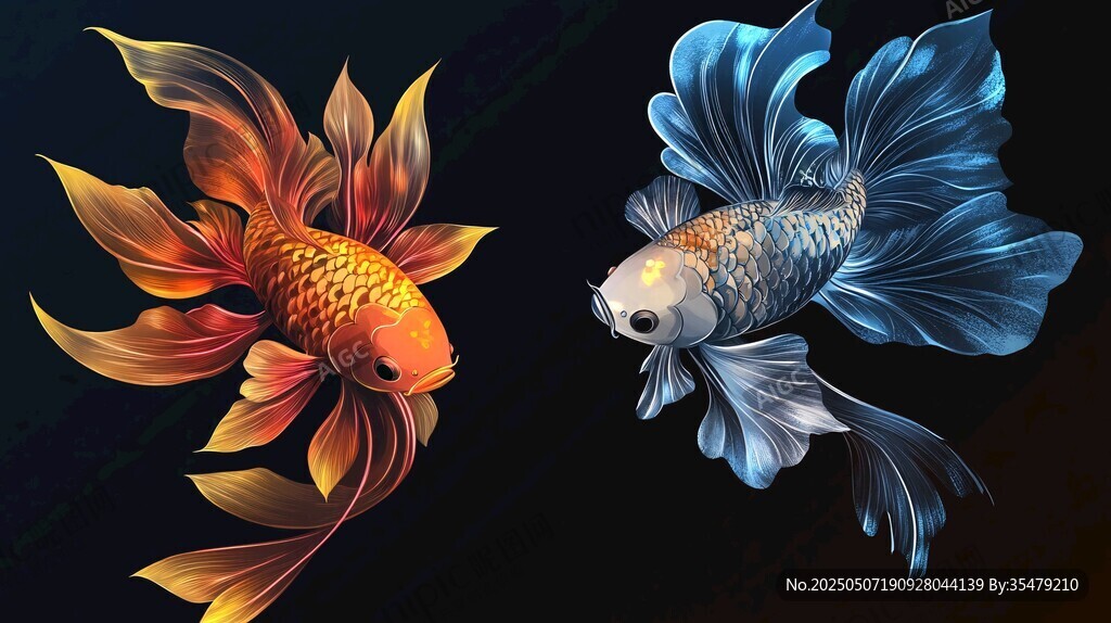 雙彩金魚(yú)靈動(dòng)之美