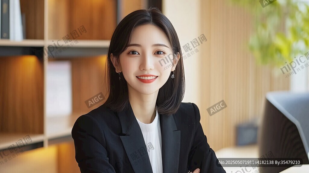 職場(chǎng)女性微笑展現(xiàn)自信風(fēng)采