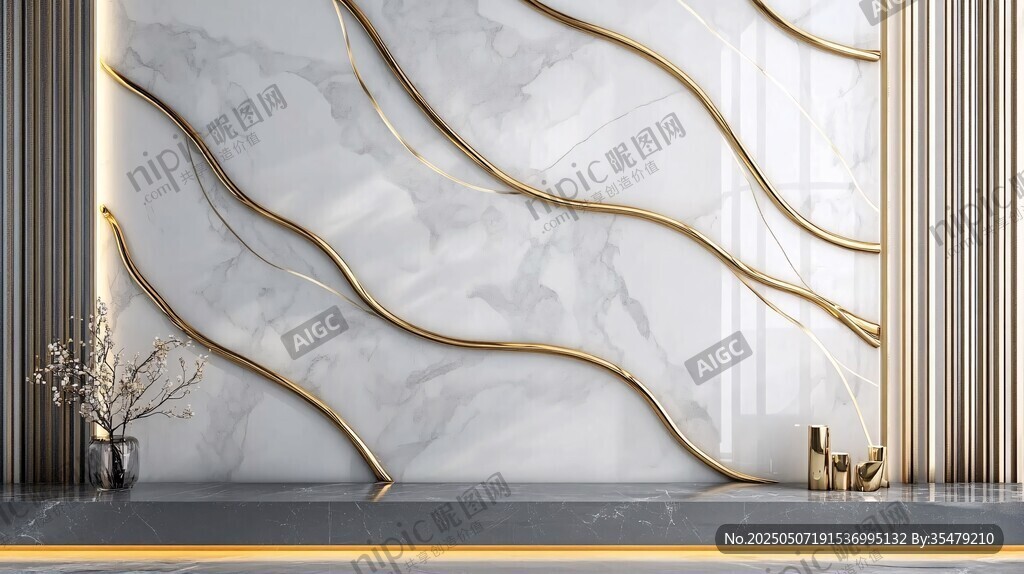 金紋大理石墻面裝飾效果