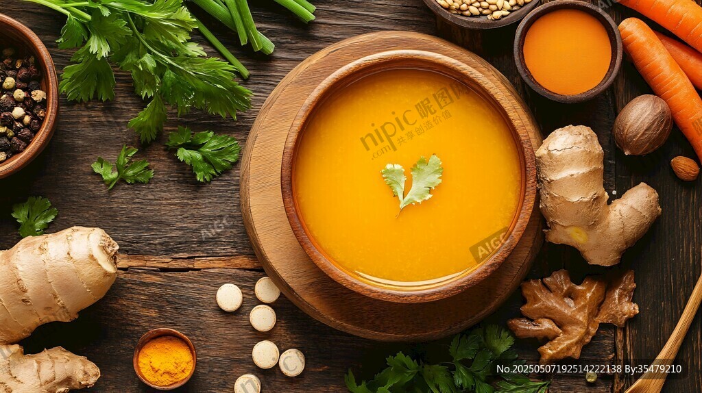 美味南瓜湯與多樣食材