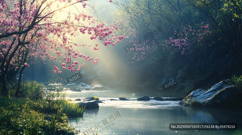 春日溪邊繁花盛景
