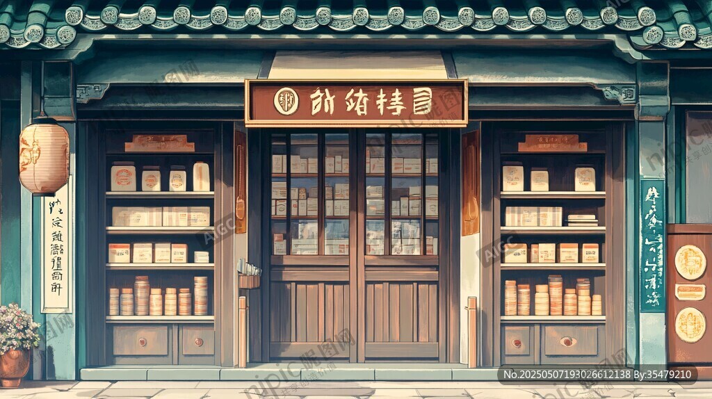 古風(fēng)傳統(tǒng)書店外觀