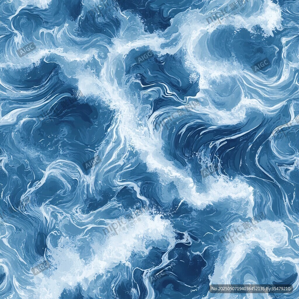 藍色海浪抽象紋理圖案
