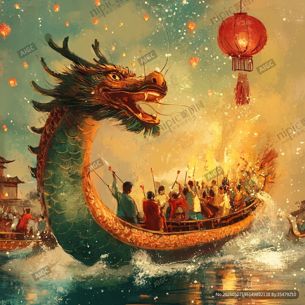 端午龍舟競(jìng)渡奇幻圖景