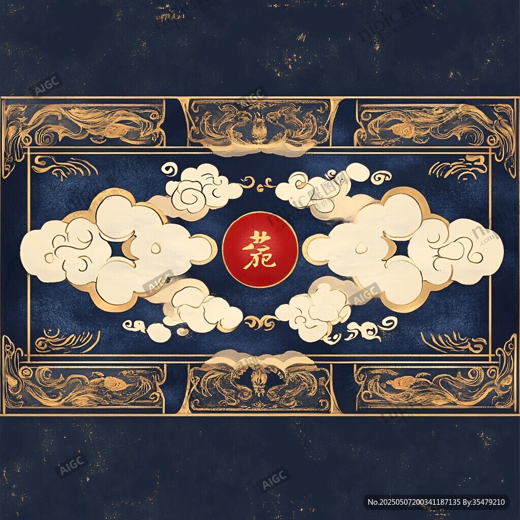 中式云紋龍主題傳統(tǒng)圖案