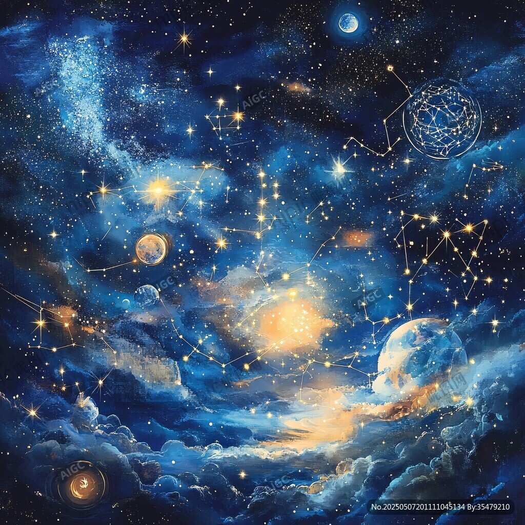 夢幻璀璨的浩瀚星空圖景