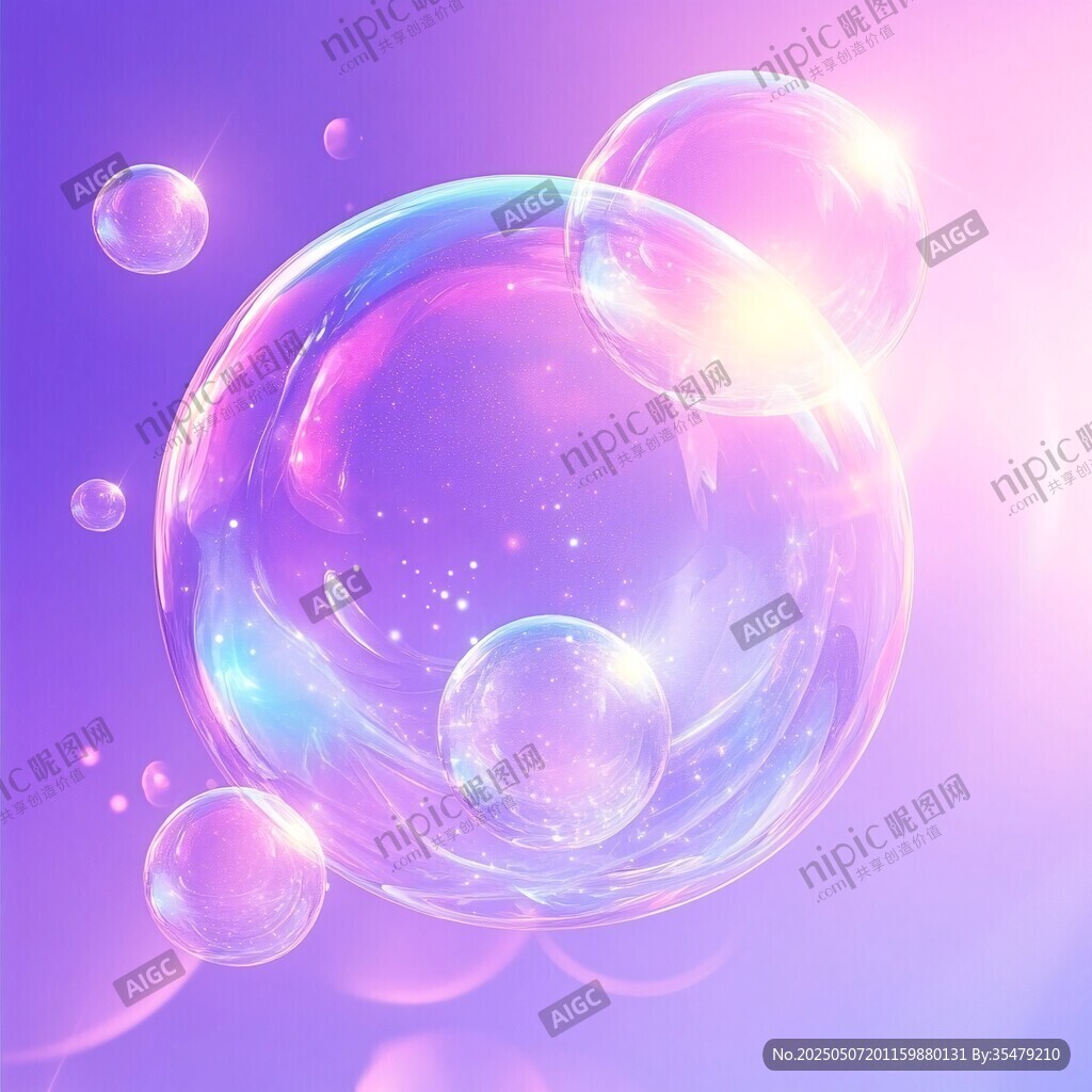 夢幻炫彩泡泡背景圖