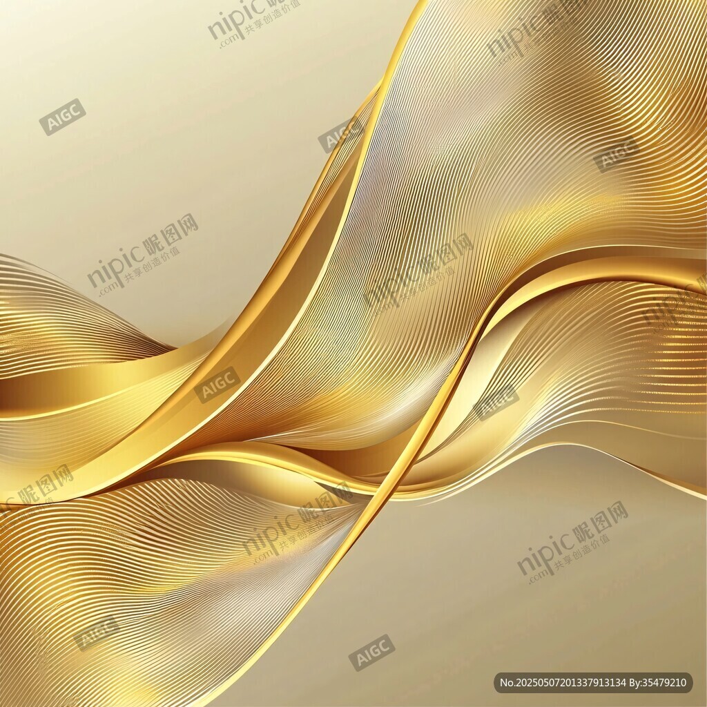 金色動感線條抽象背景圖