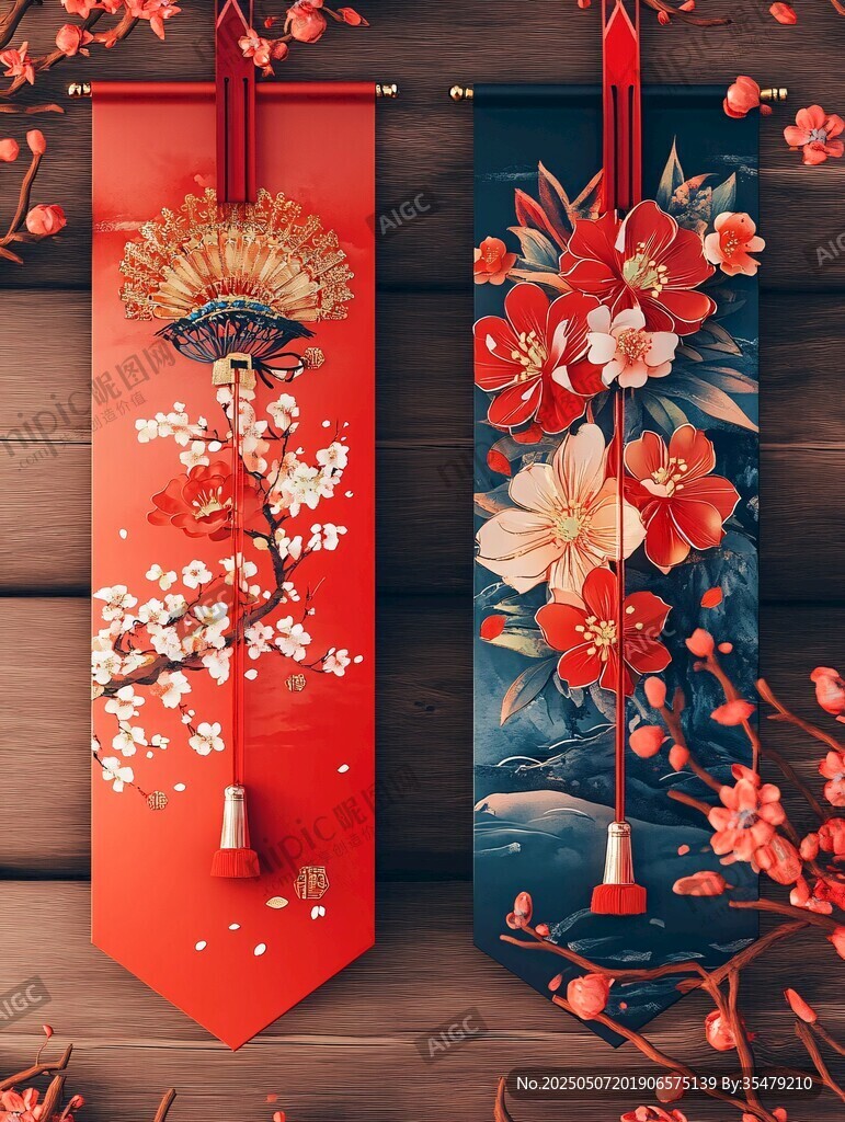 中式古風精美書簽兩幅