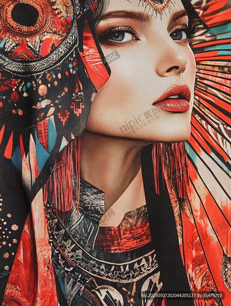 異域風情的華麗女子肖像