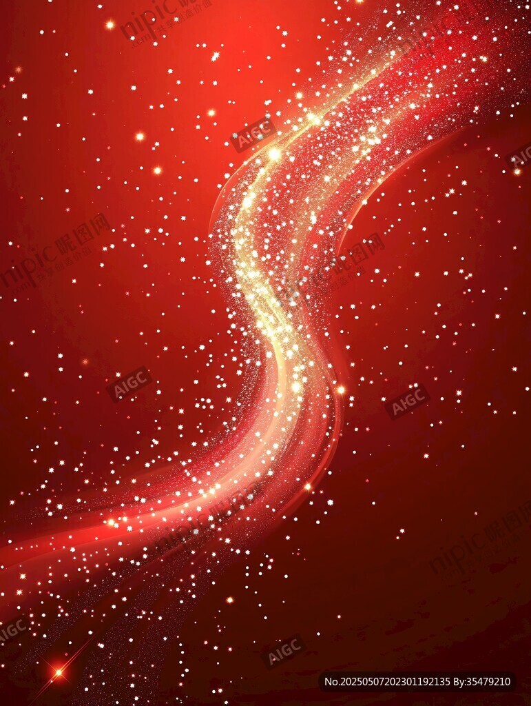 紅色流光溢彩夢幻背景圖