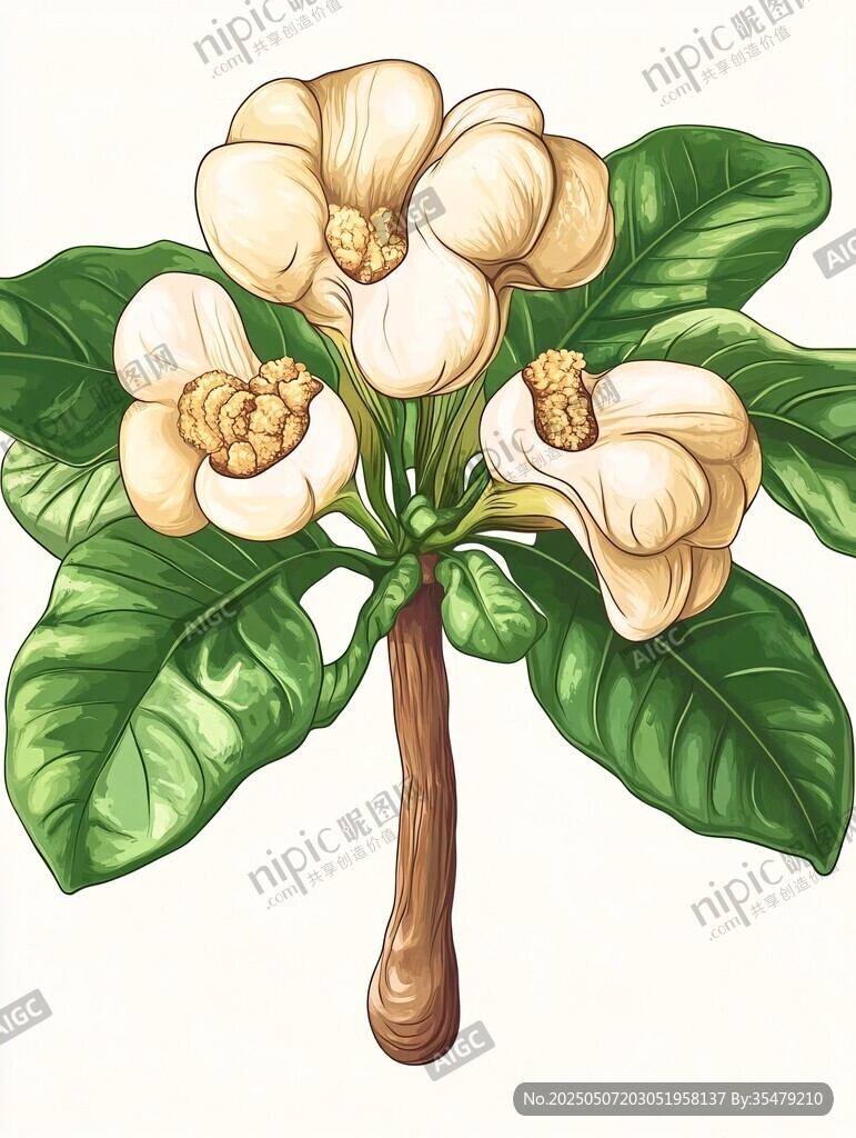 復(fù)古風(fēng)梔子花插畫