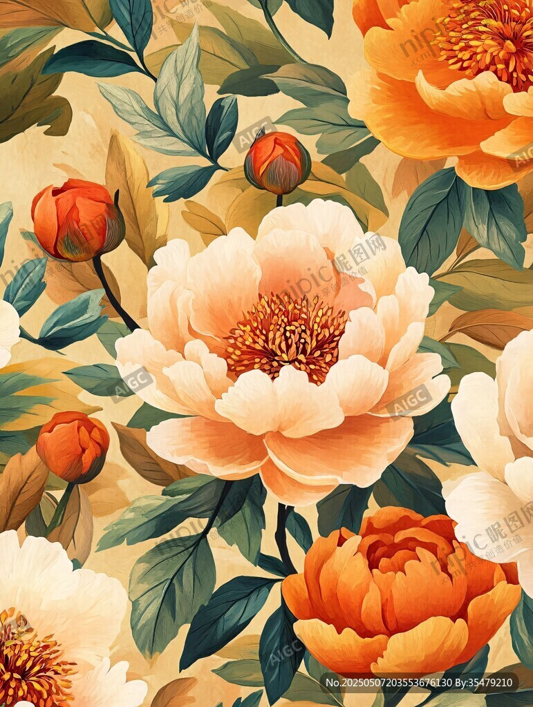 復古風花卉圖案