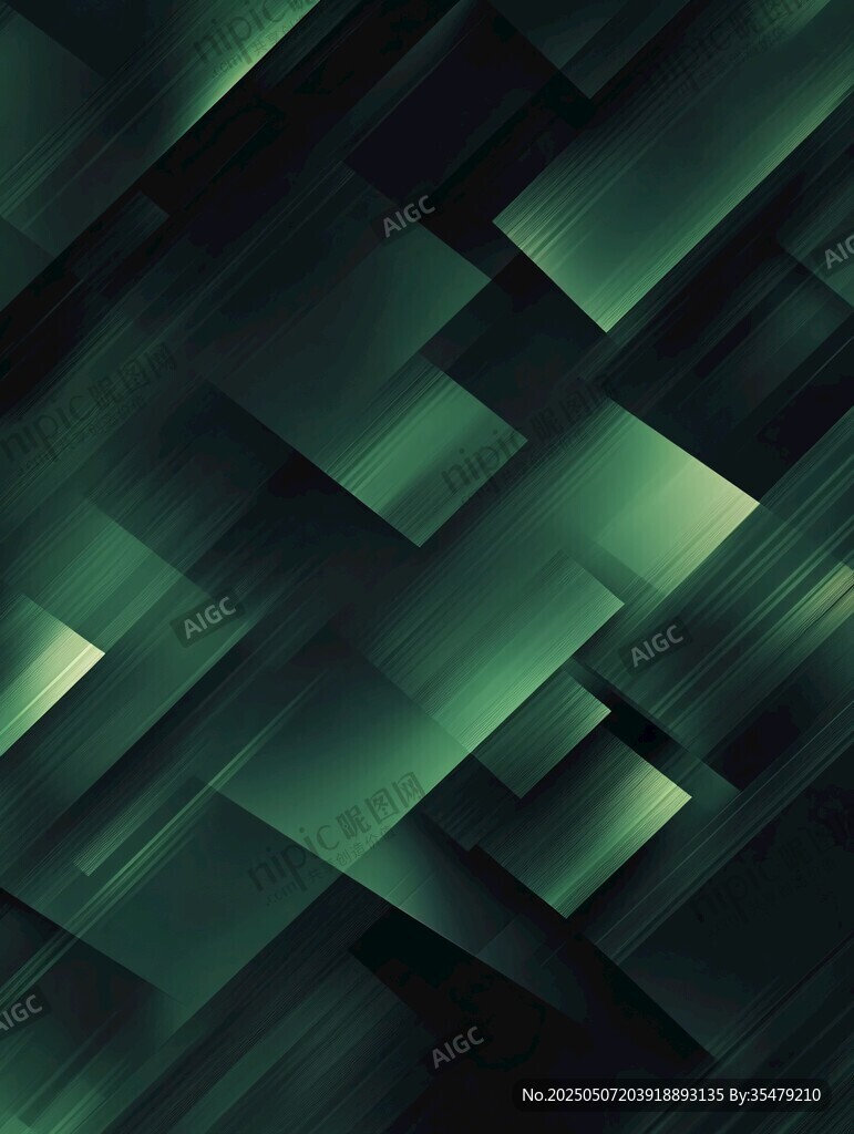 深綠幾何方塊科技風背景