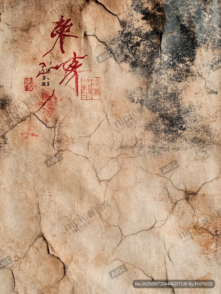 中式裂紋墻面 書(shū)法點(diǎn)綴