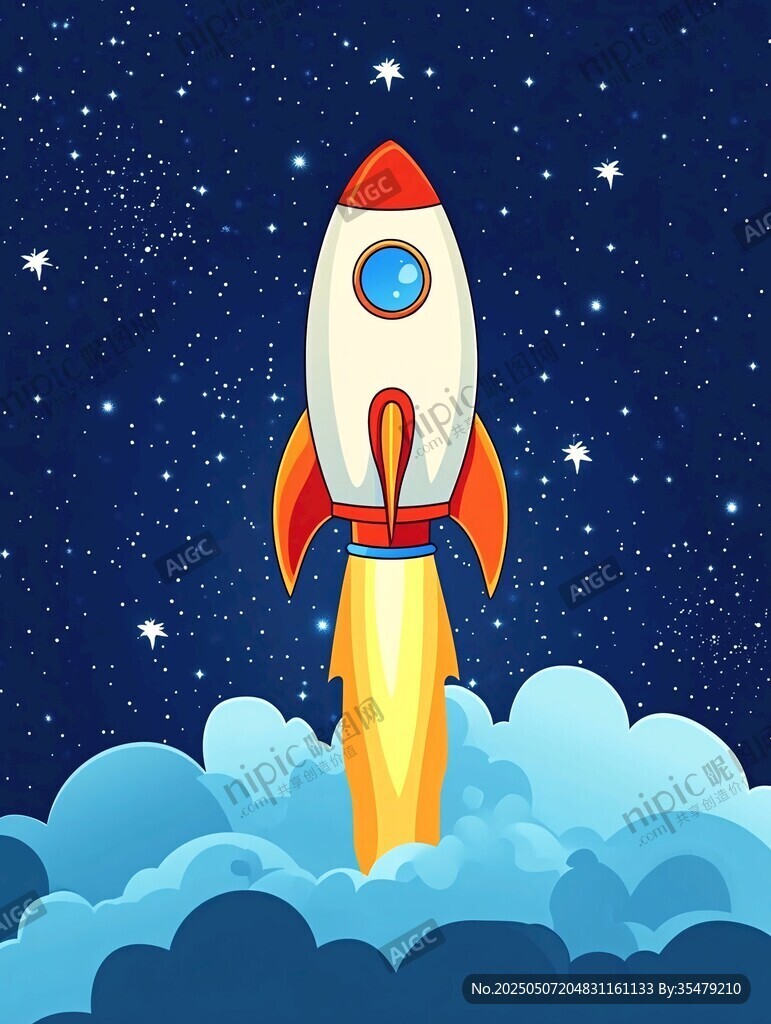 火箭升空 遨游浩瀚星空