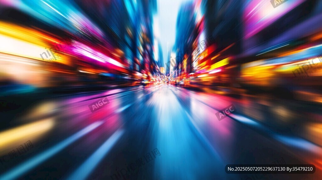 城市夜景光影動感軌跡