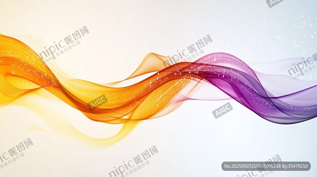 夢(mèng)幻彩色飄帶抽象背景圖