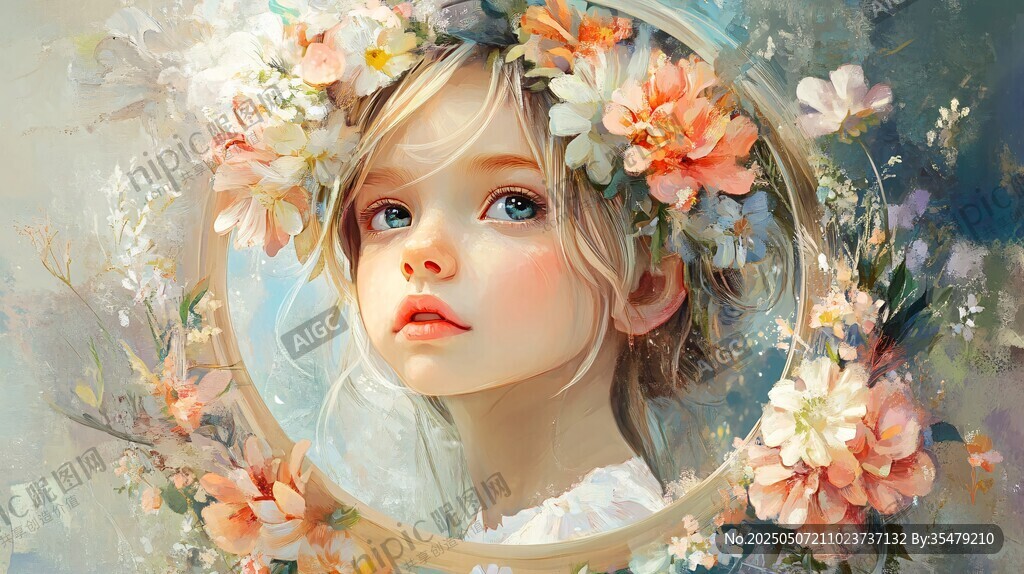 頭戴花環(huán)的夢(mèng)幻少女