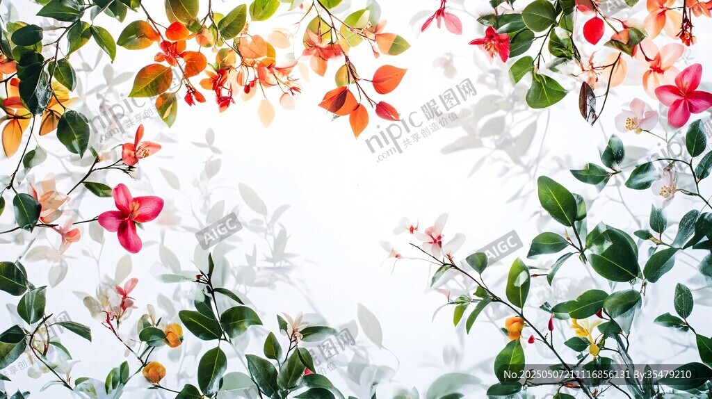花卉環(huán)繞的清新自然畫面
