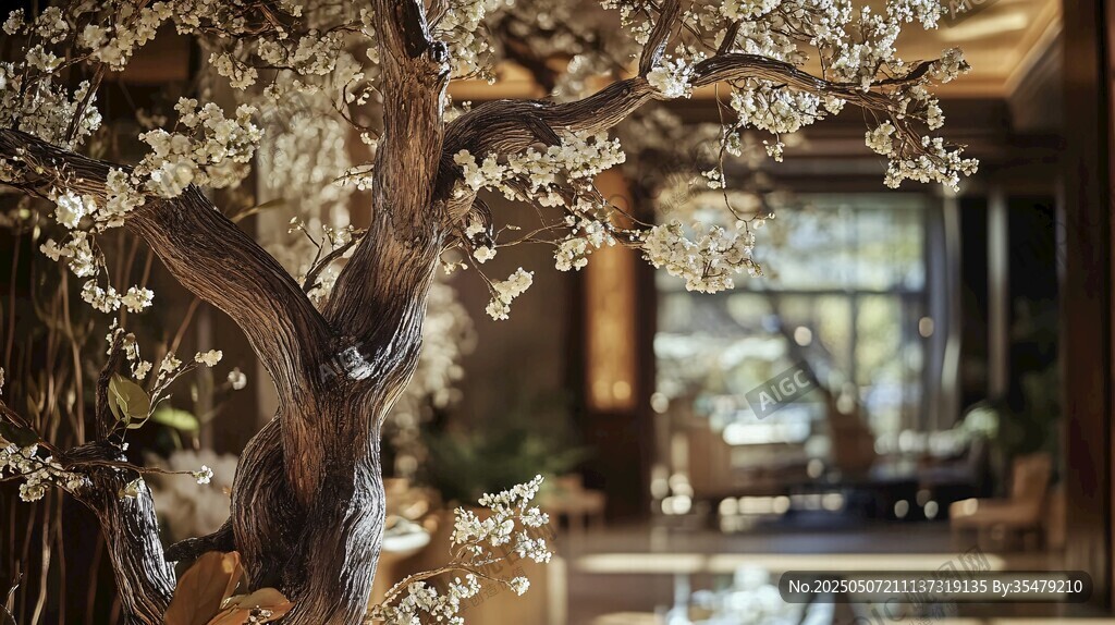 室內(nèi)繁花裝飾樹(shù)藝術(shù)景觀