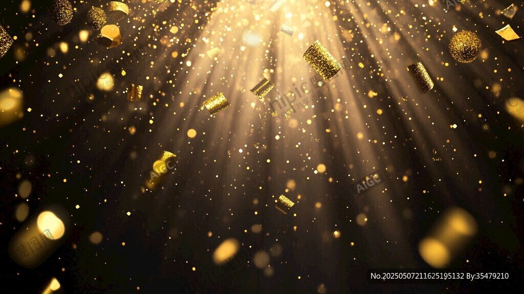 金色閃耀粒子夢(mèng)幻背景圖